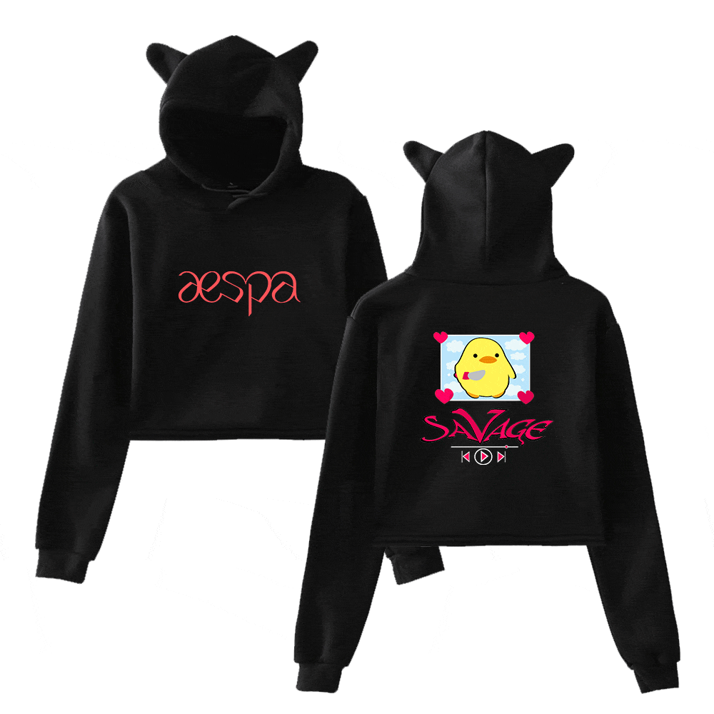 aespa Savage Cropped Hoodie