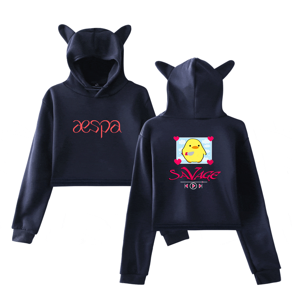 aespa Savage Cropped Hoodie