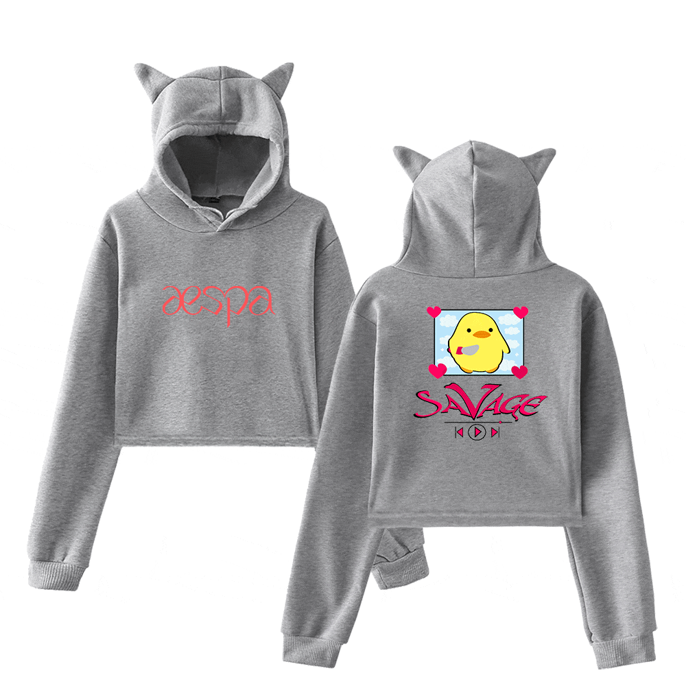 aespa Savage Cropped Hoodie