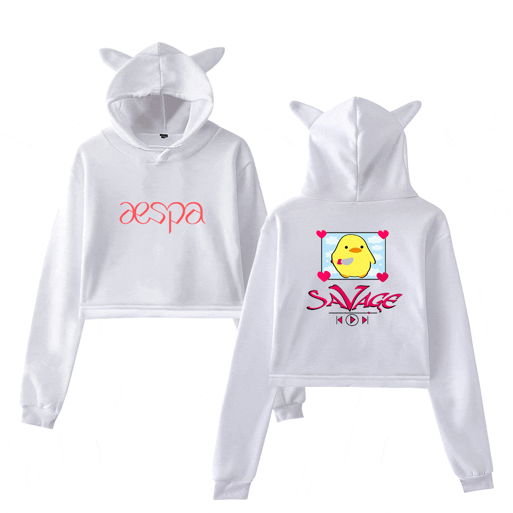 aespa Savage Cropped Hoodie