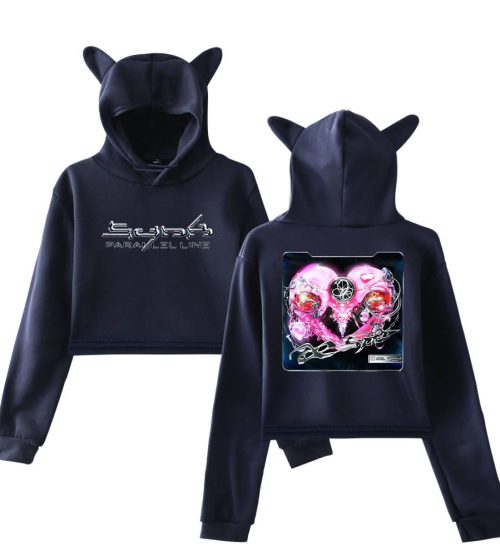 Aespa Synk Parallel Line Cropped Hoodie