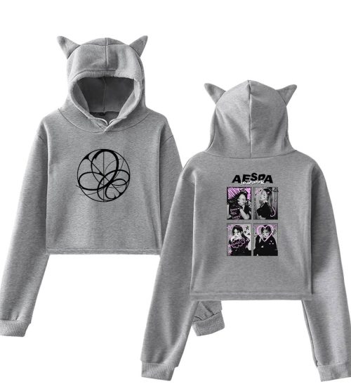 Aespa Yearbook Cropped Hoodie
